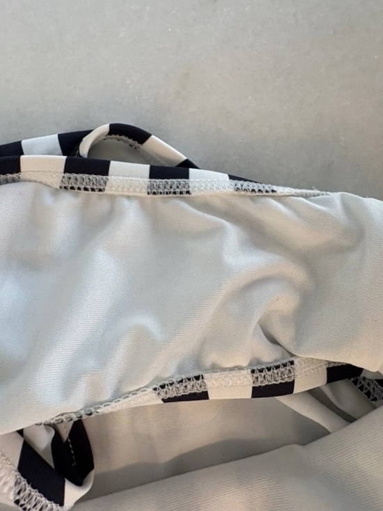 NWT Michael Kors MM4V470 Striped Navy White One Piece Swimsuit Ruched Size 6 - Picture 3 of 6